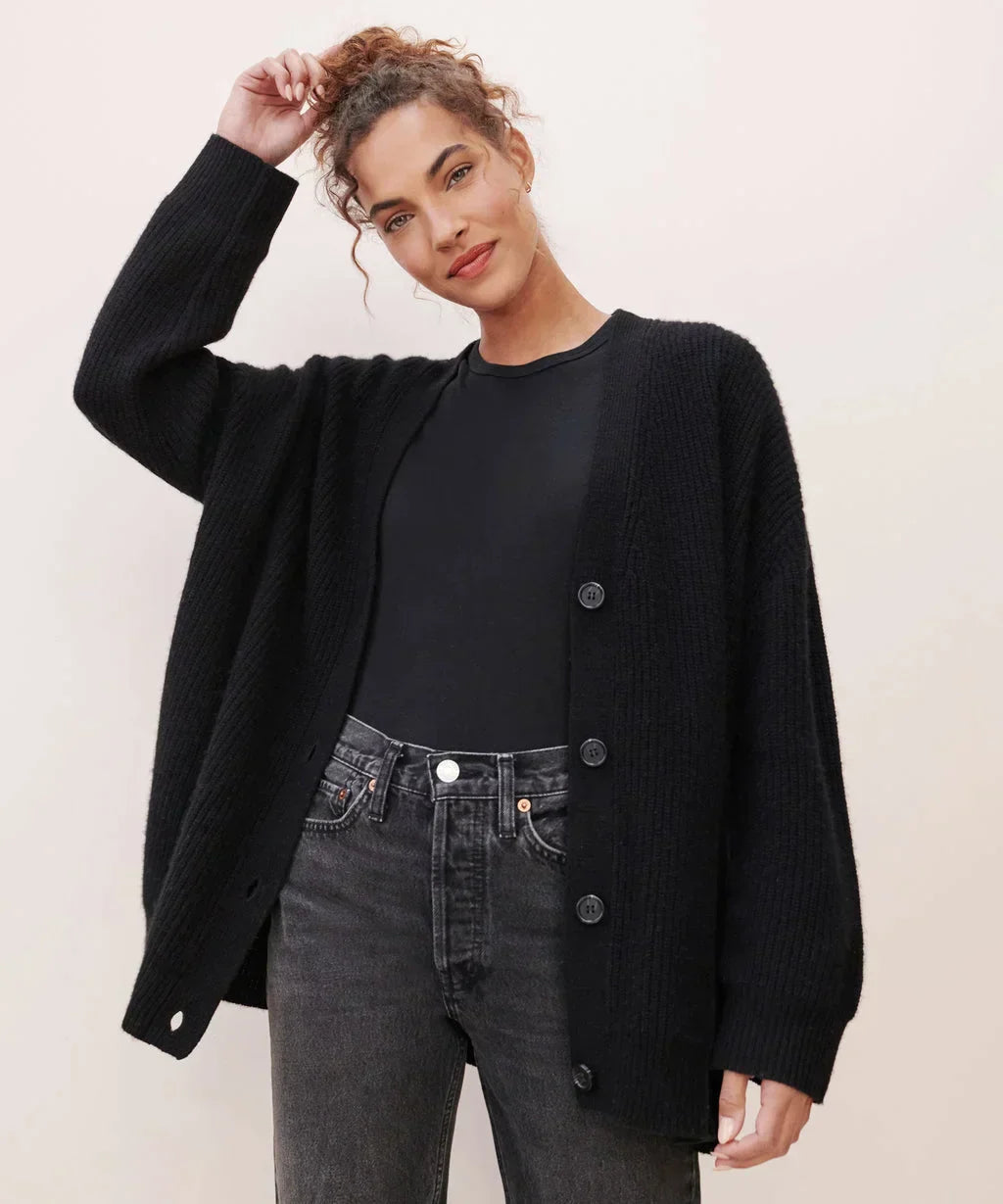 Senax - Kaschmir-Strickjacke mit V-Ausschnitt