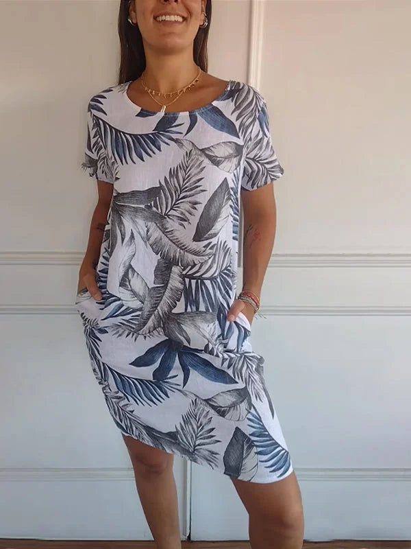 Britt – Kleid mit Muster und rundem Ausschnitt