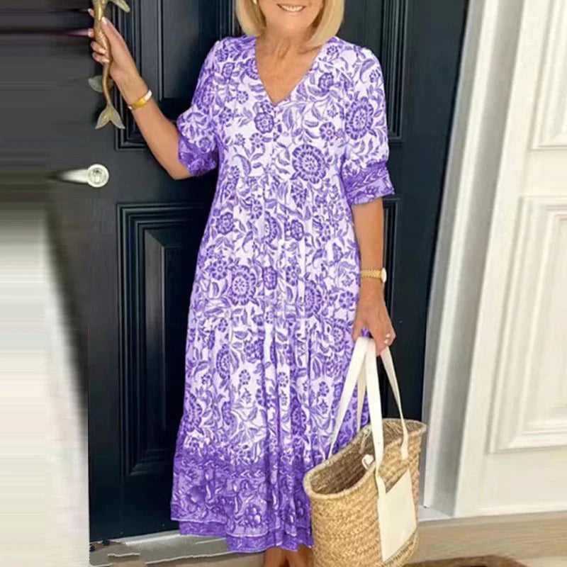 Sophia - Bohème-Kleid mit V-Ausschnitt