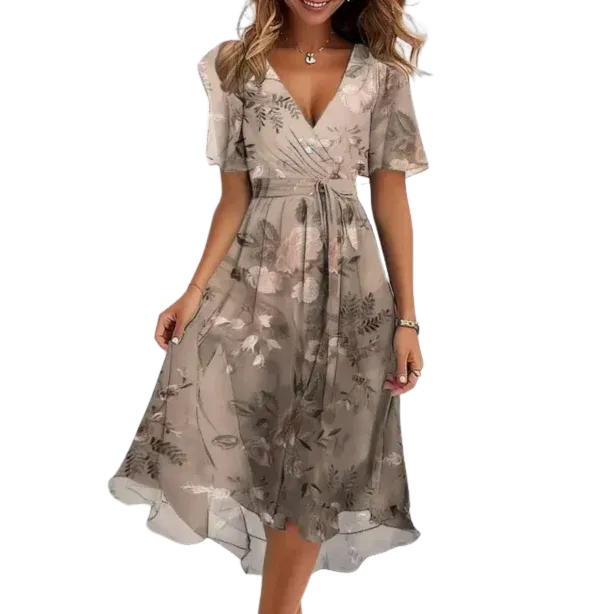 Annegret - Damen V-Ausschnitt Kleid