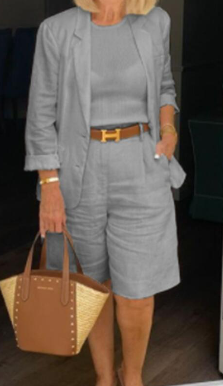 Caroline - Lässiges Leinen-Set im Chic-Stil