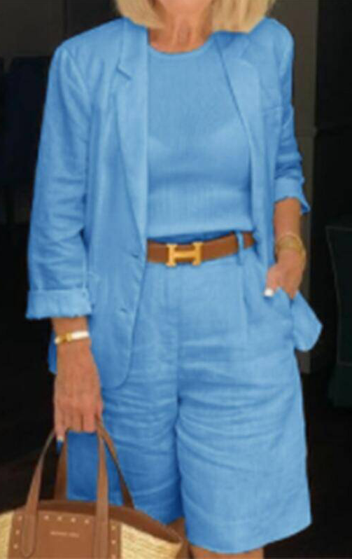 Caroline - Lässiges Leinen-Set im Chic-Stil