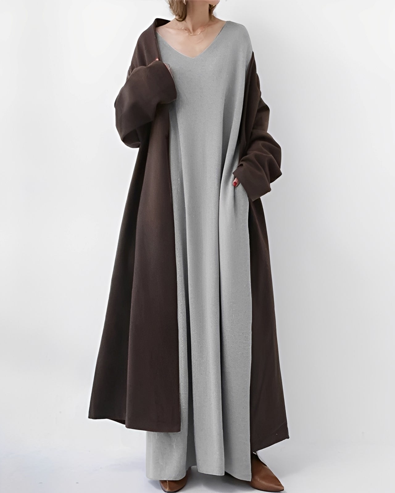 Eliana – Langärmeliges langes Kleid