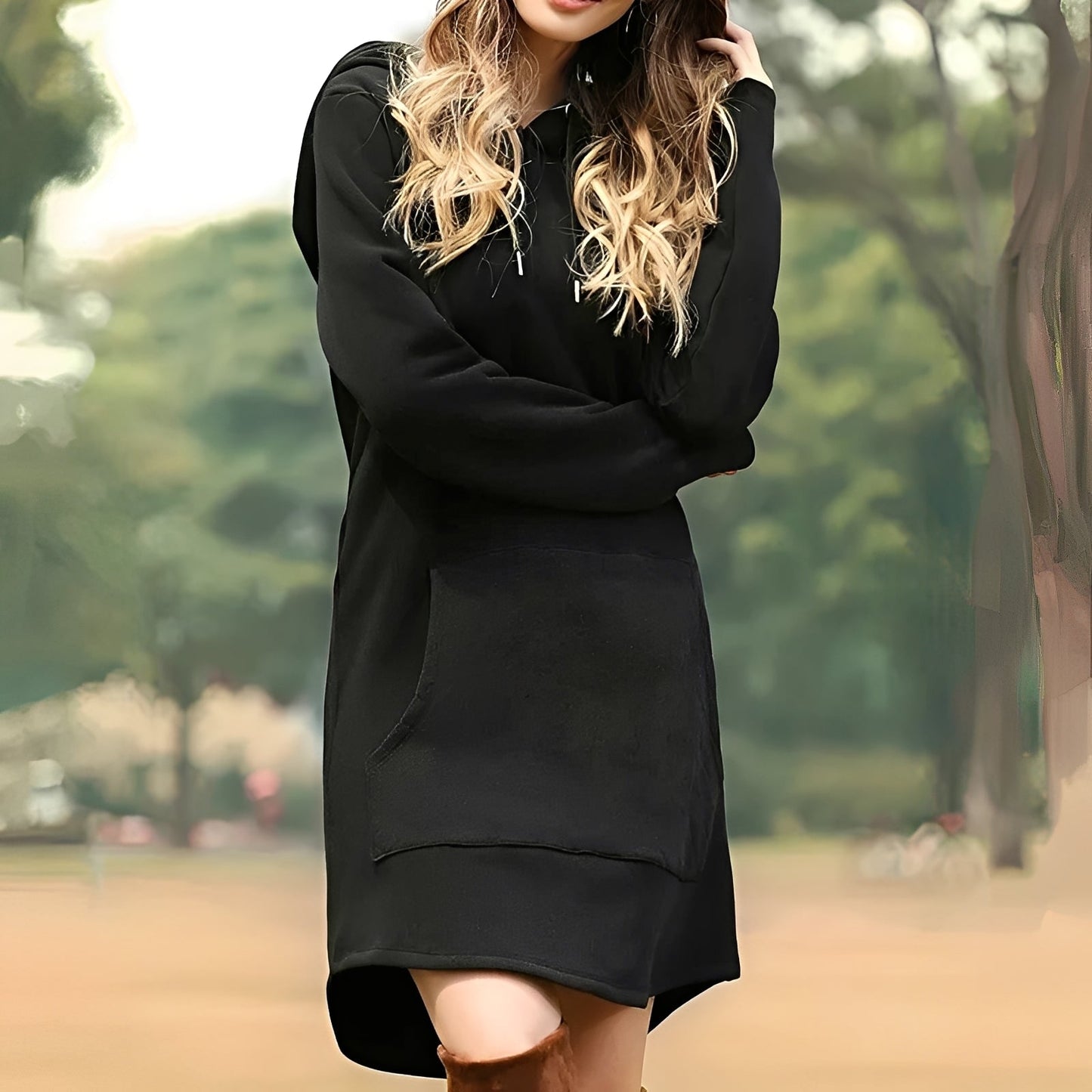 Lorraine - Komfortables langes Kapuzenkleid für Damen