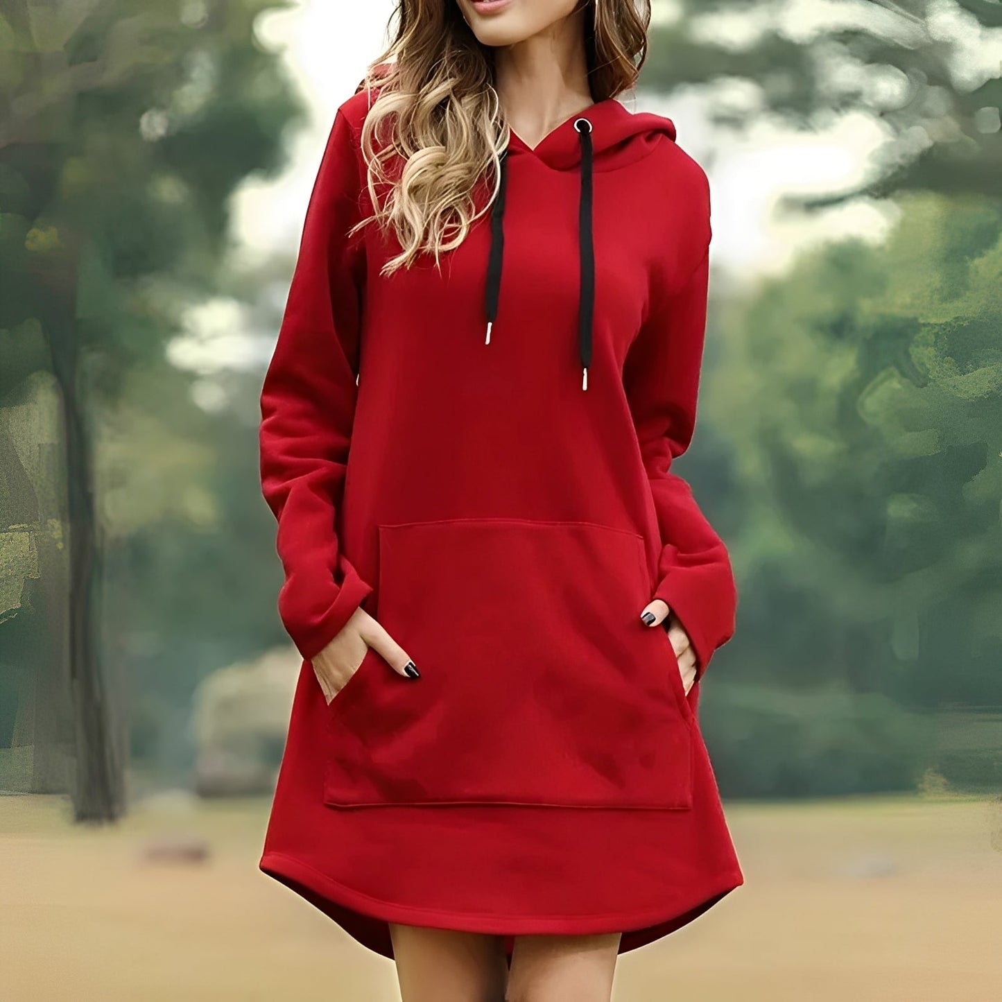 Lorraine - Komfortables langes Kapuzenkleid für Damen