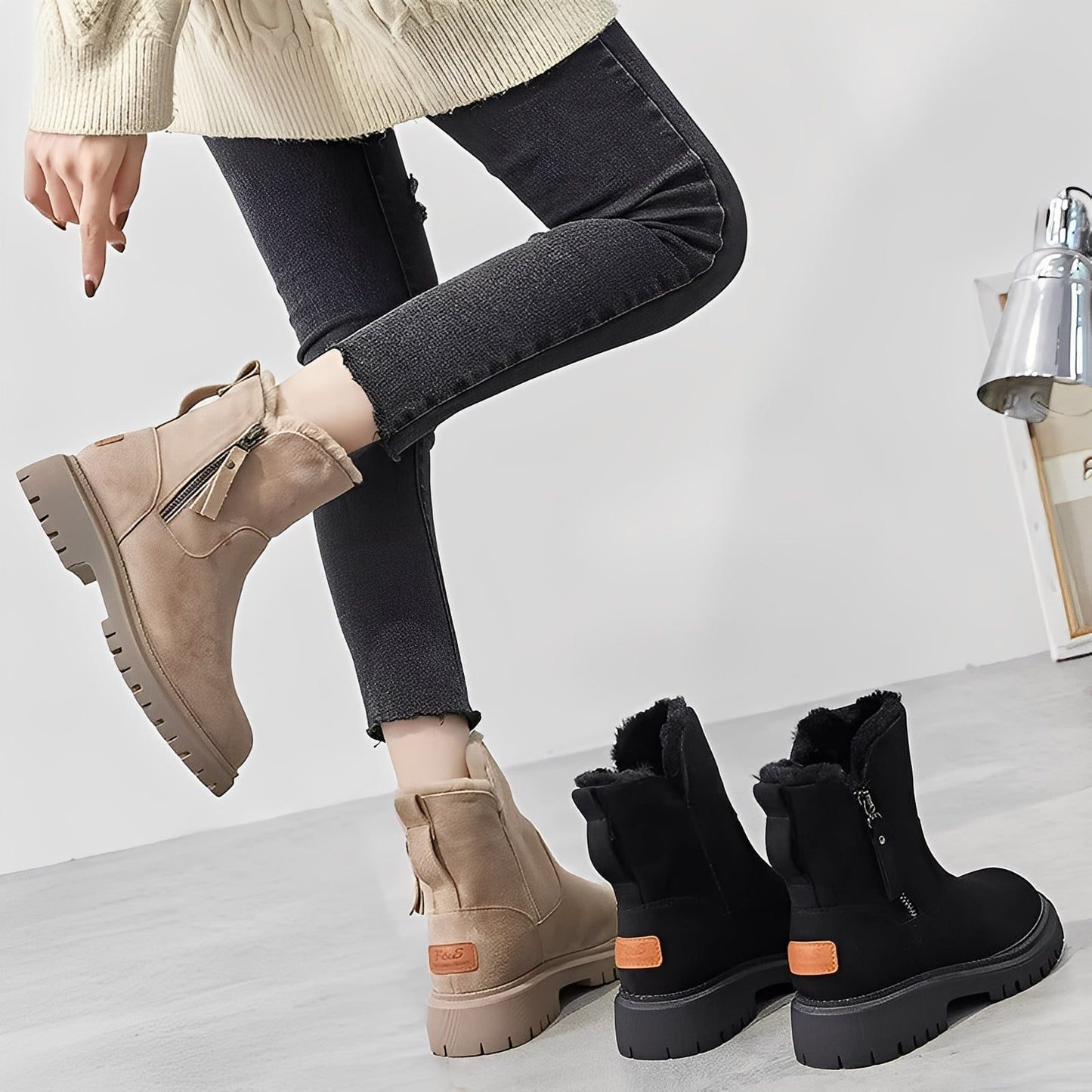 Raschelle - Stylische, leichte Damenstiefel mit Fleecefutter