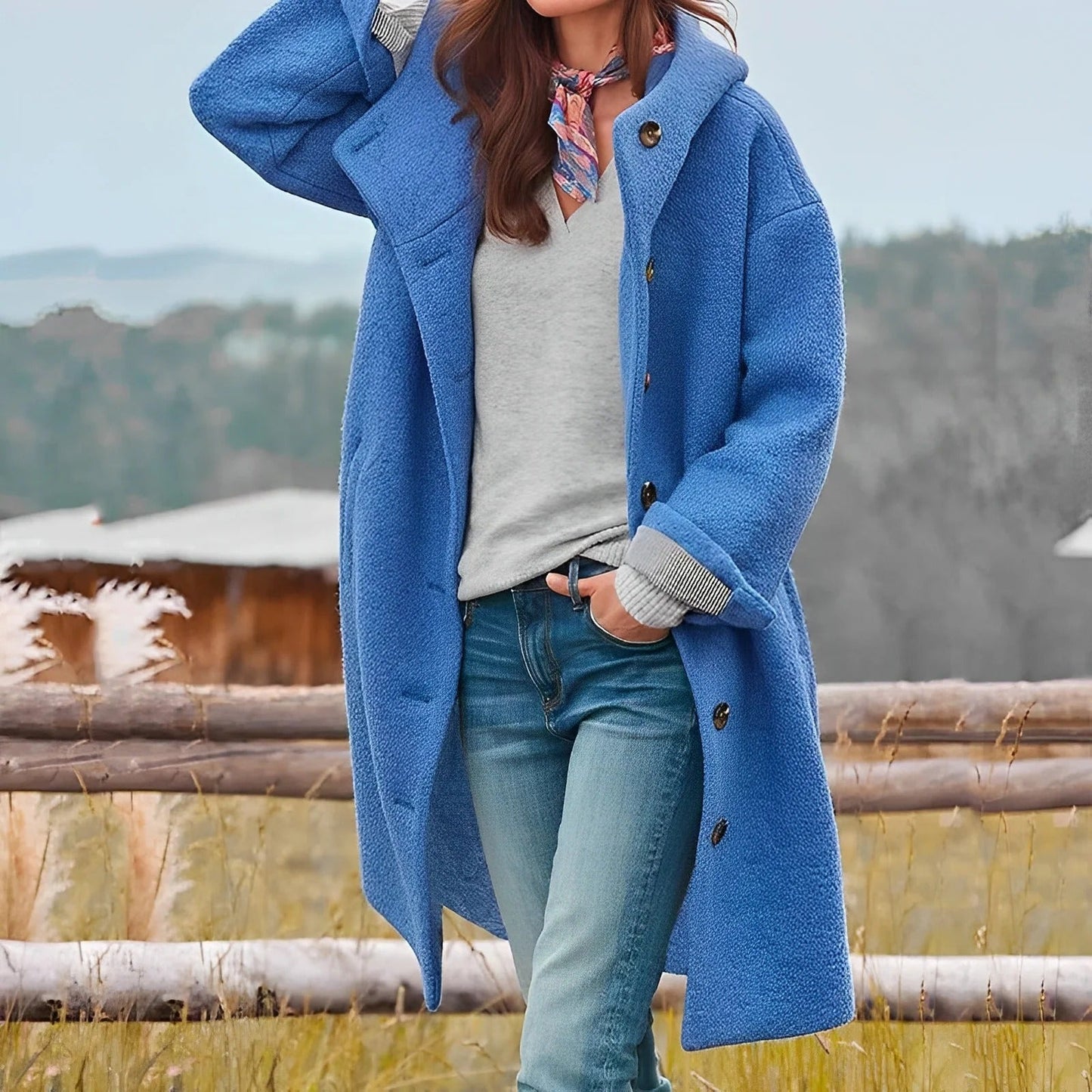 Charmaine - Schicker, warmer langer Frauenmantel