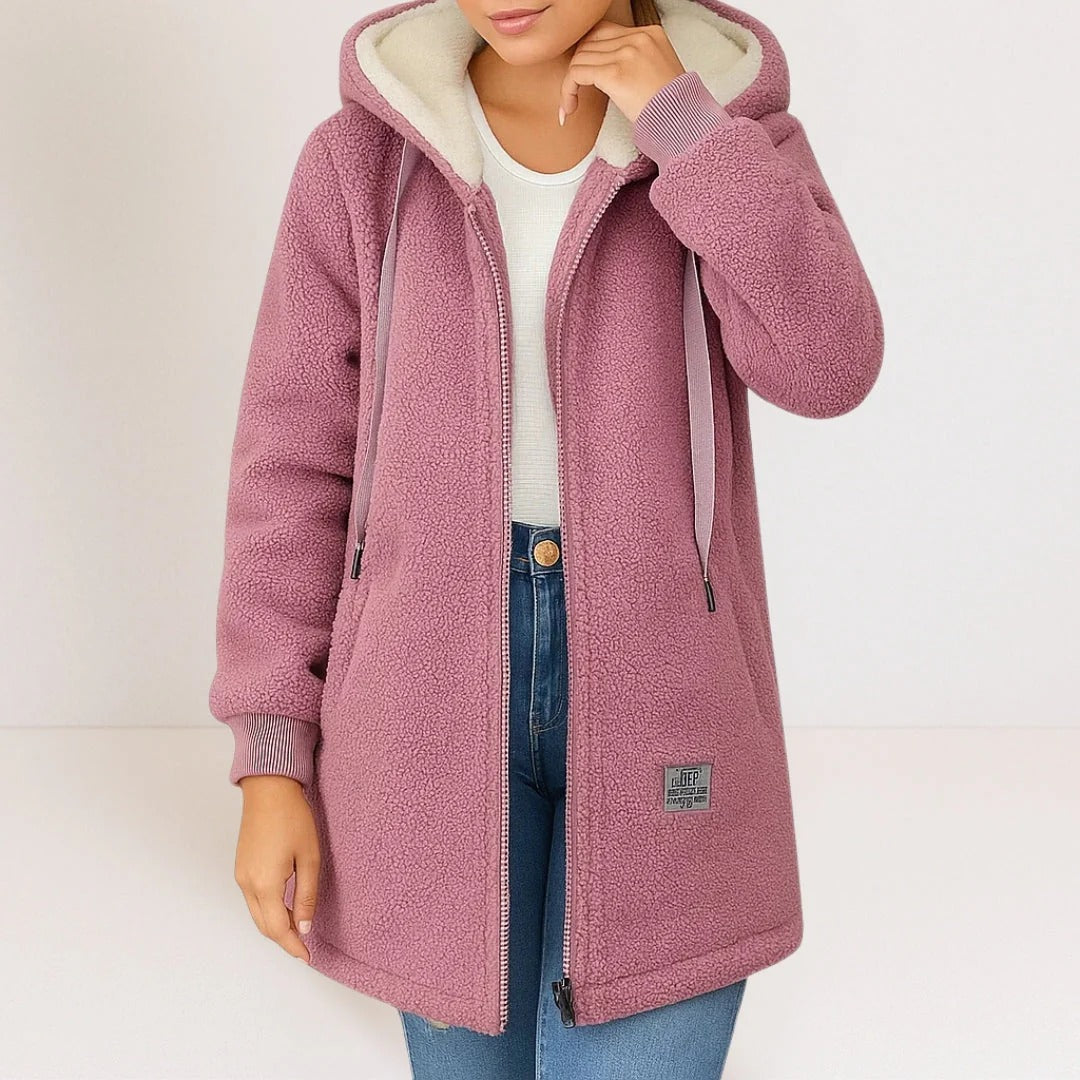 Colene - Bequeme und lockere Damen-Fleecejacke mit Kapuze
