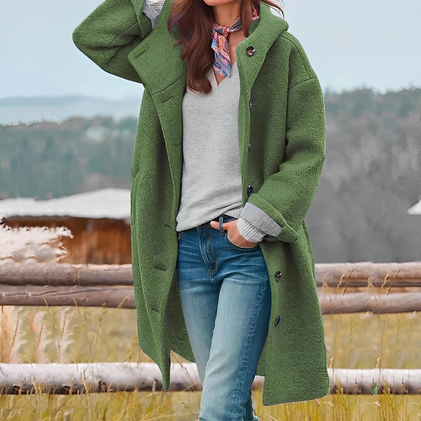 Charmaine - Schicker, warmer langer Frauenmantel
