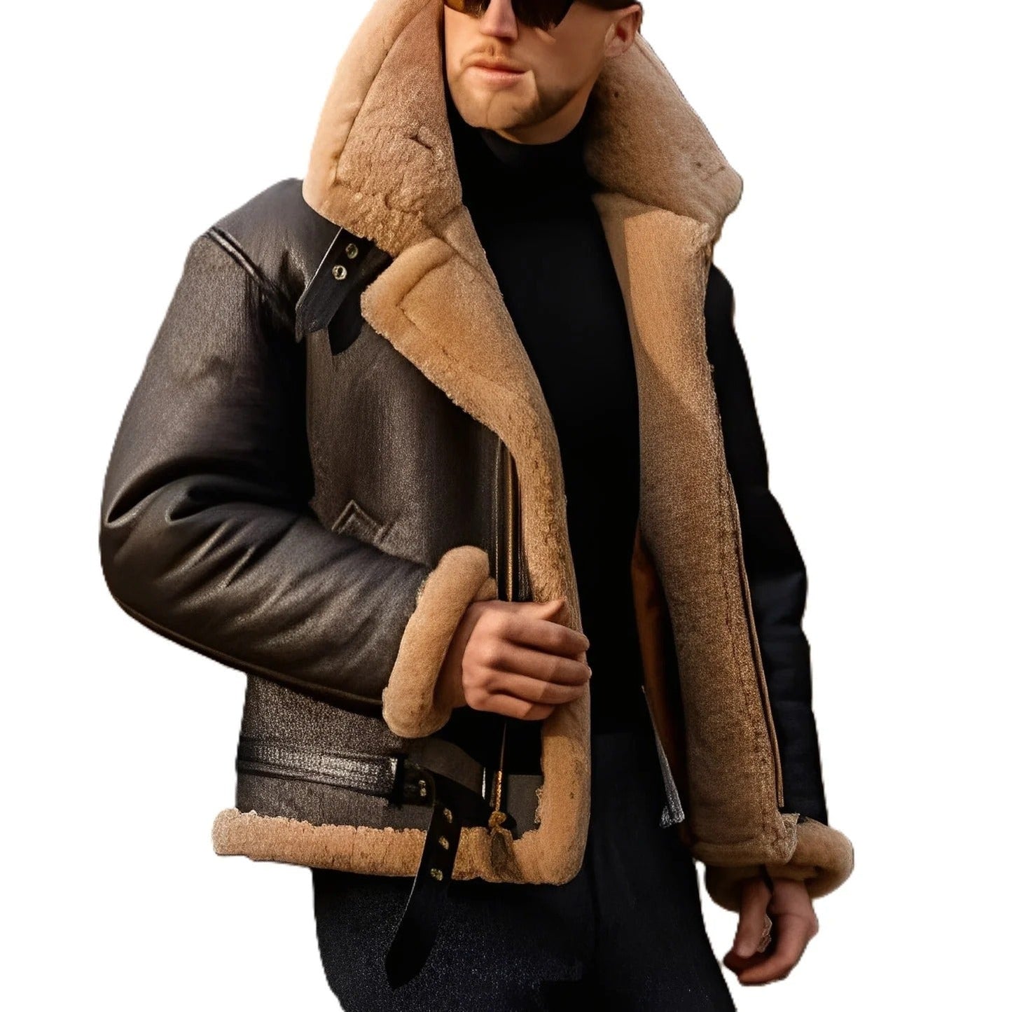 Brendon - Starke und dicke Herrenlederjacke