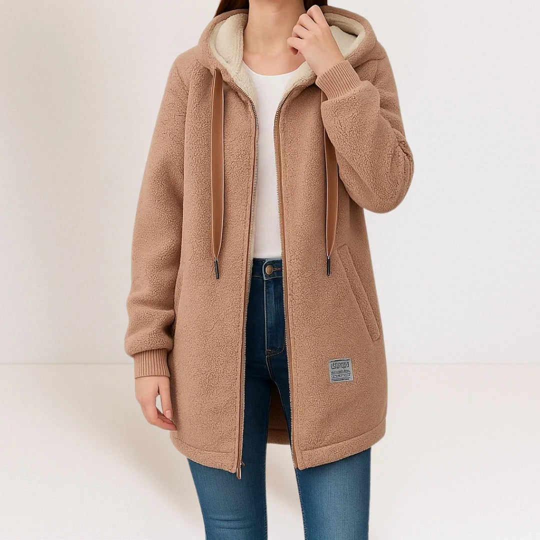 Colene - Bequeme und lockere Damen-Fleecejacke mit Kapuze