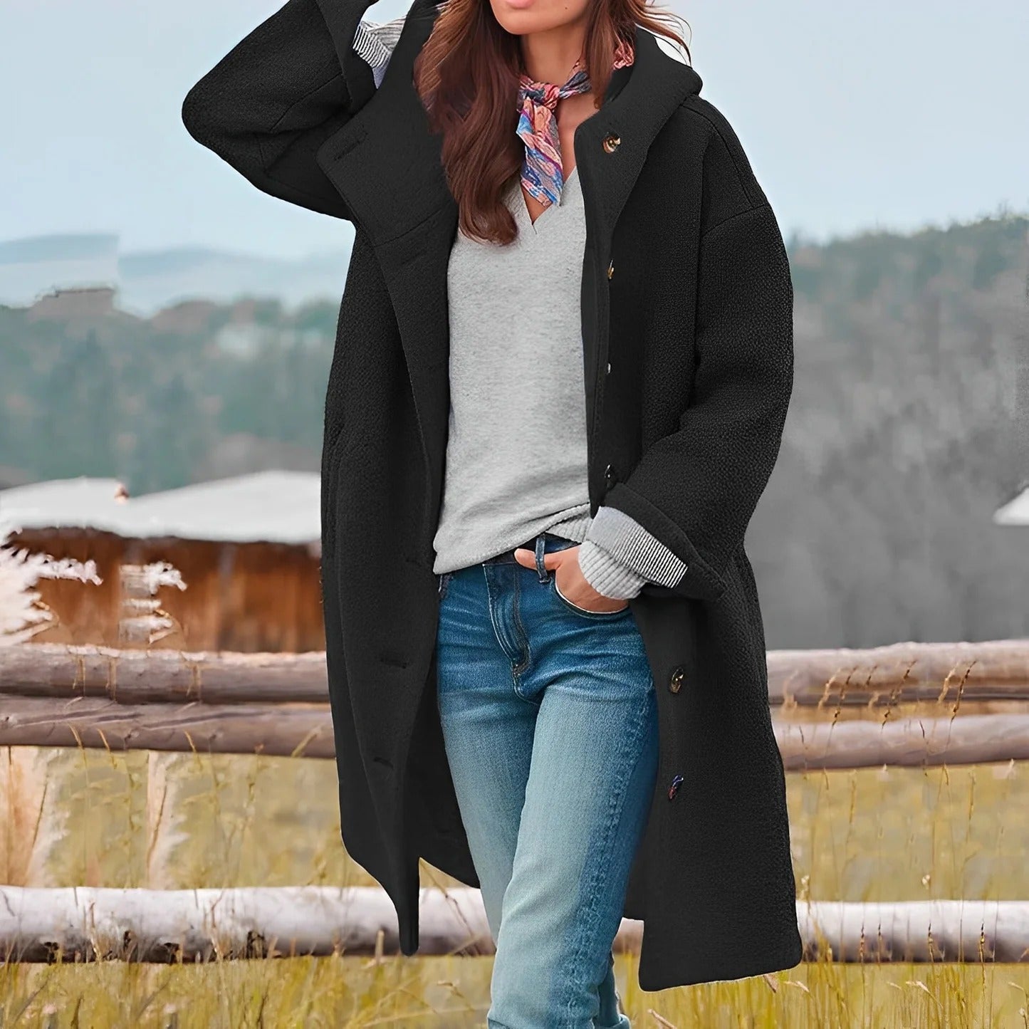 Charmaine - Schicker, warmer langer Frauenmantel