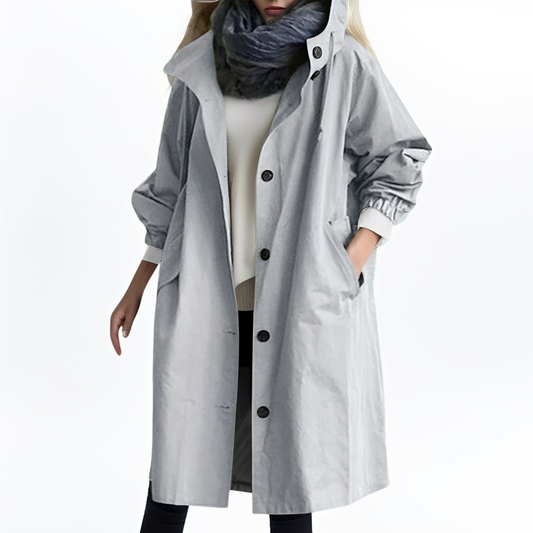 Shawna - Lange, wasserfeste Damenjacke mit Kapuze