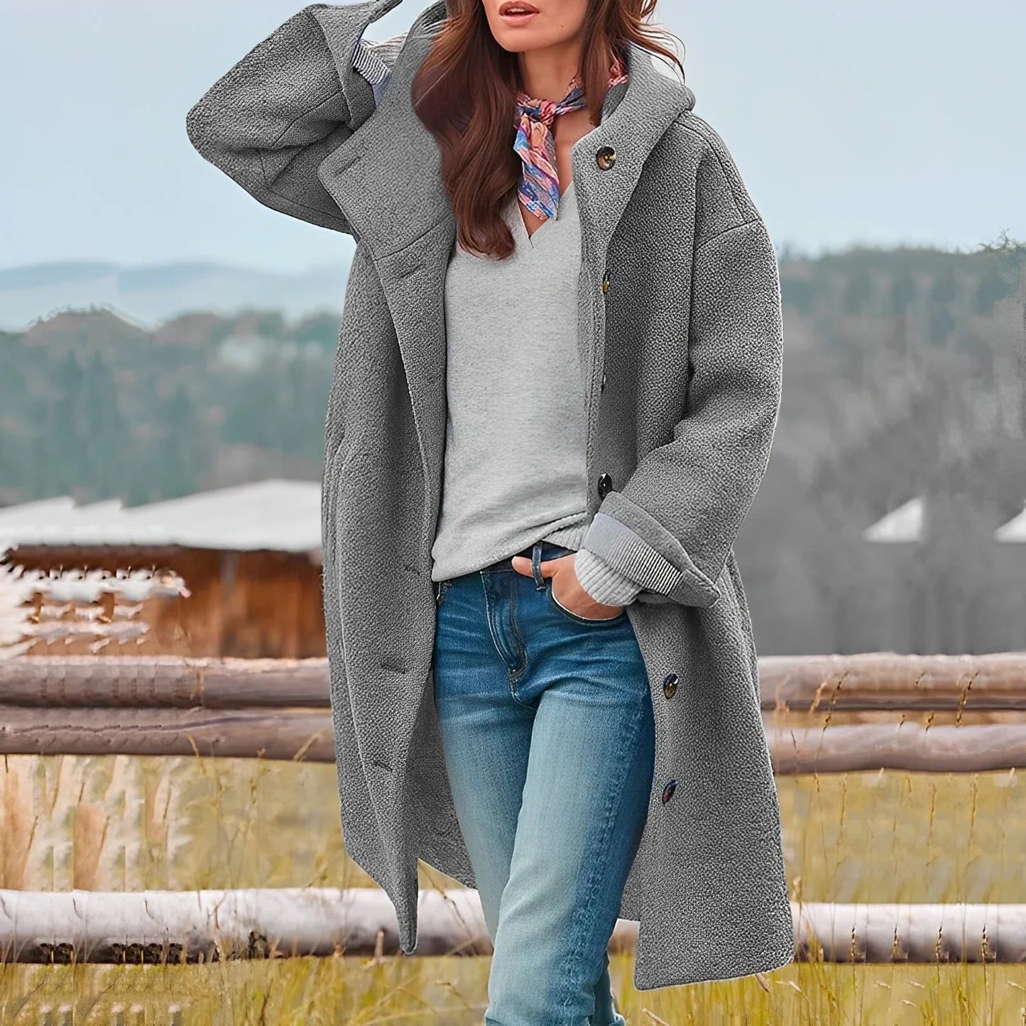 Charmaine - Schicker, warmer langer Frauenmantel