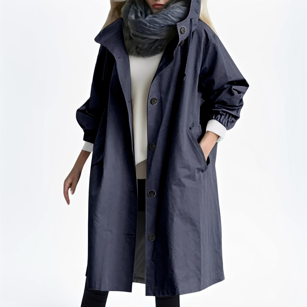 Shawna - Lange, wasserfeste Damenjacke mit Kapuze