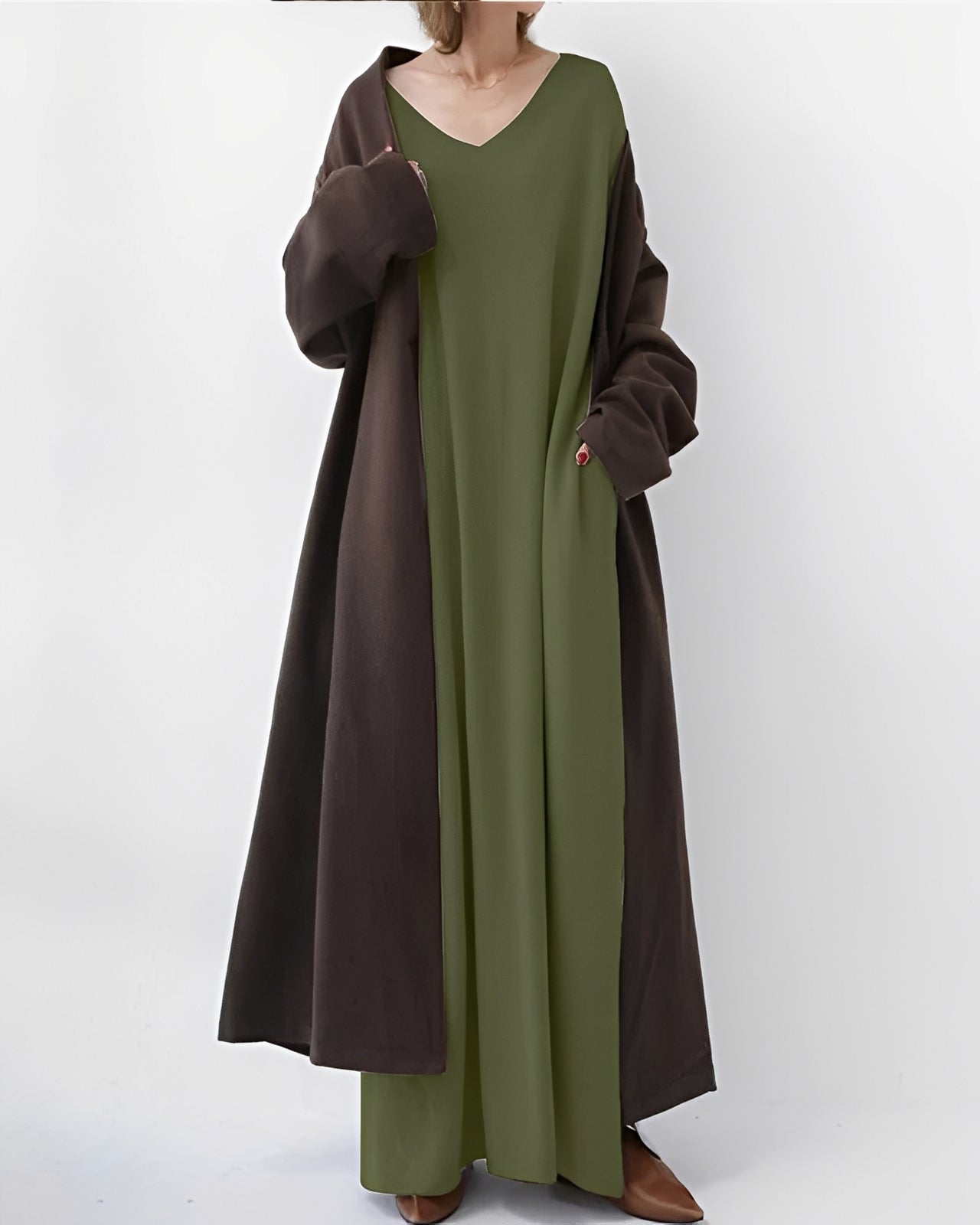 Eliana – Langärmeliges langes Kleid