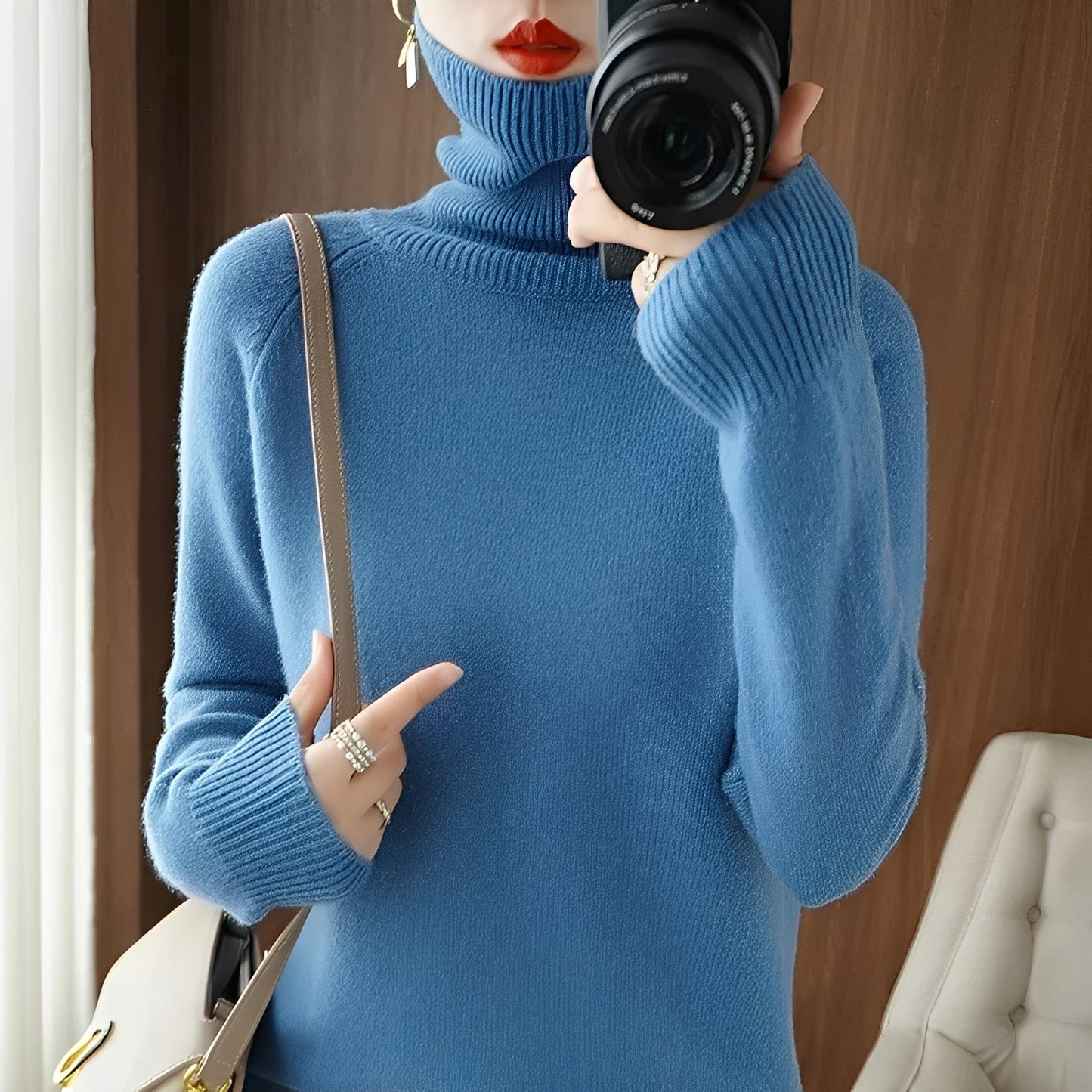 Ulyssa - Eleganter Frauen-Kaschmir-Rollkragenpullover