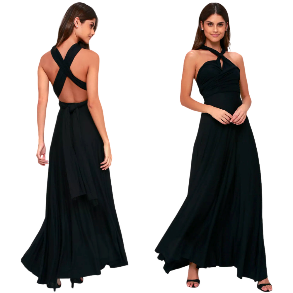 Amira – Langes sexy Kleid mit V-Ausschnitt