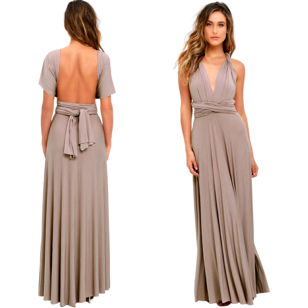 Amira – Langes sexy Kleid mit V-Ausschnitt