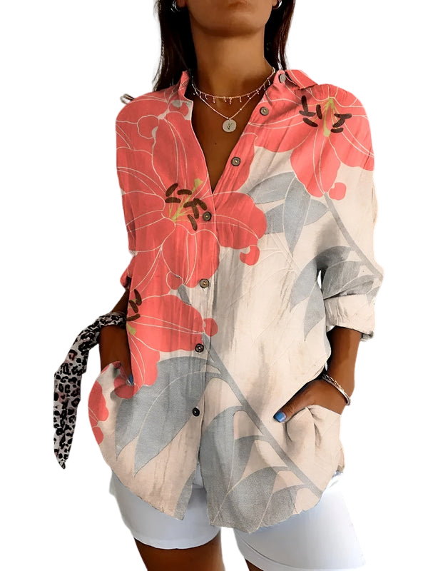 Amara – Leichte Bluse mit Blumenprint und lockerer Eleganz