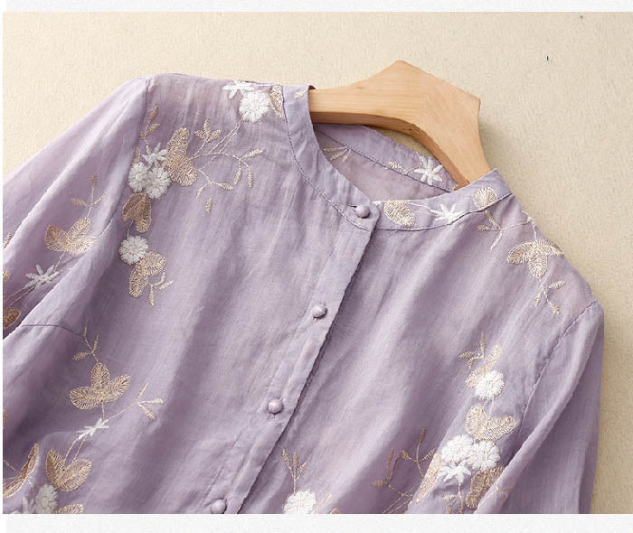 Elaine - Bestickte Vielseitige Bluse