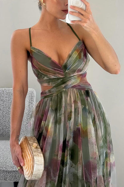 Alina – Langes Kleid mit V-Ausschnitt für Hochzeitsgäste