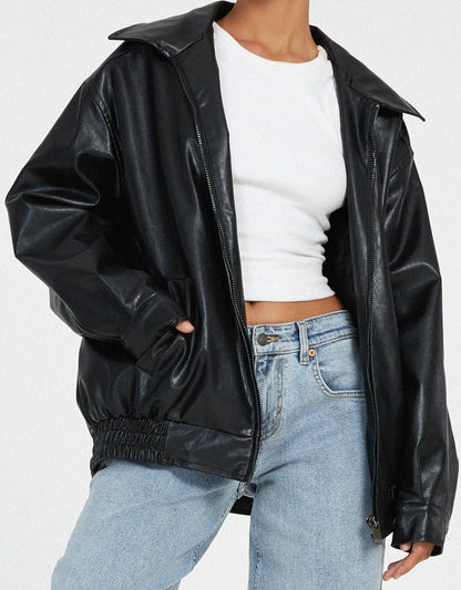 Anouk – Weite Damenlederjacke