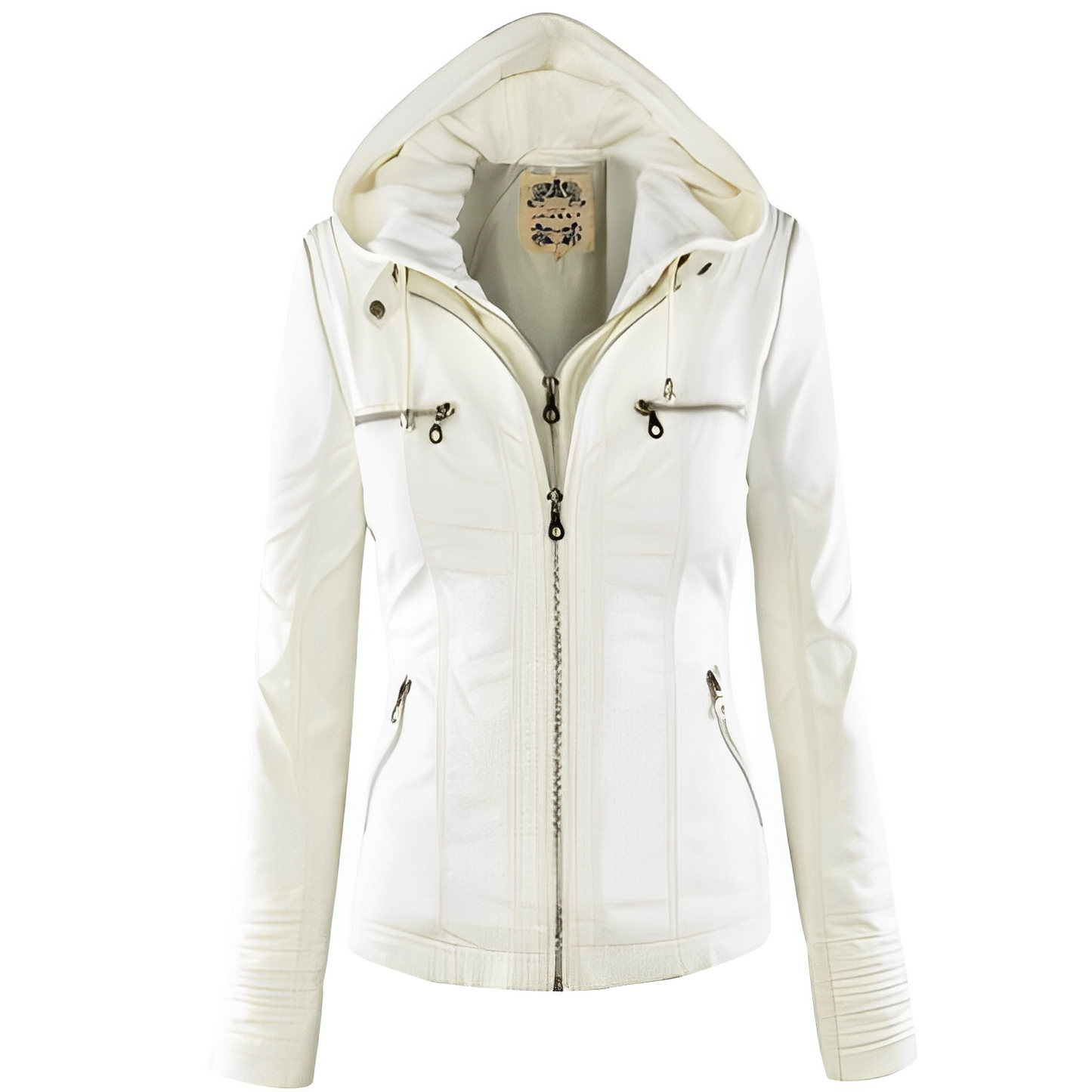 Janene - Bequeme, wasserfeste Lederjacke mit Kapuze für Damen