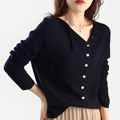 Daria - Stilvolle, warme Ein-Knopf-Strickjacke für Damen