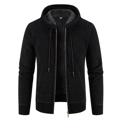 Reynard - Eleganter Fleece-Cardigan mit Kapuze für Herren