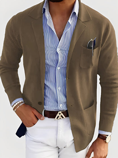 Darrin - Angenehme Herren-Strickjacke mit Taschen