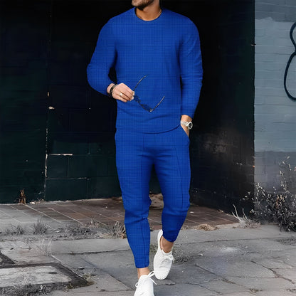 Dillan - Bequemes Slim-Fit-Set für Herren im Waffelstil