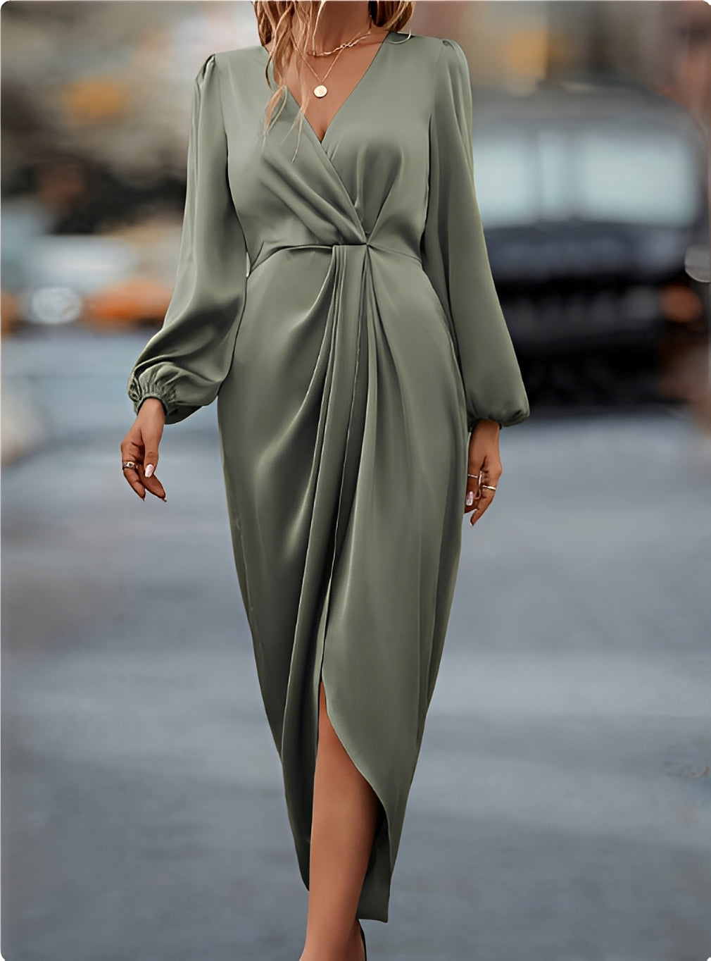 Diantha - Schickes Kleid mit offenen Laternenärmeln für Frauen