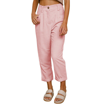 Chelsie - Bequeme Damen-Cordhose mit hohem Bund