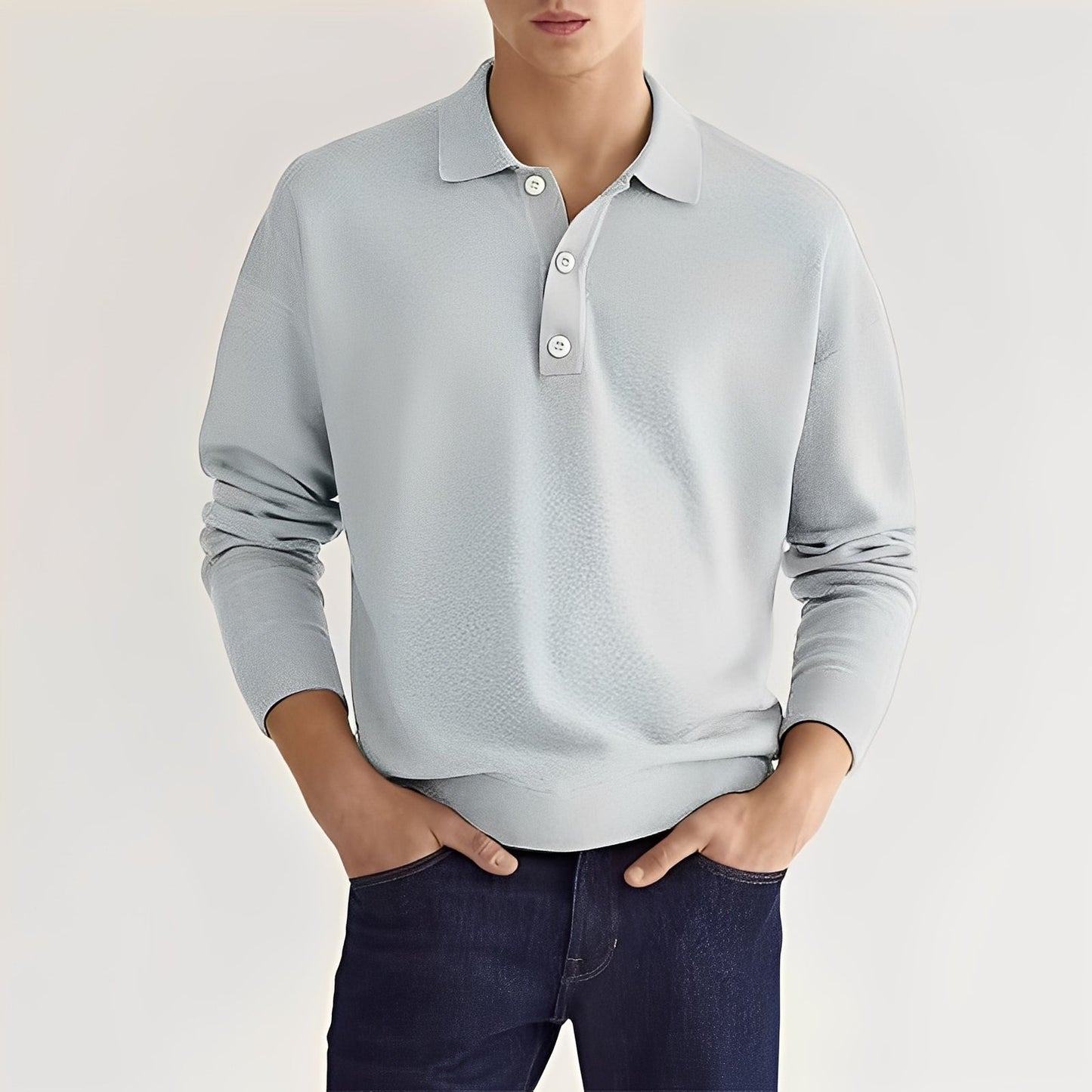 Dominic - Bequemes Langarm-Poloshirt für Herren