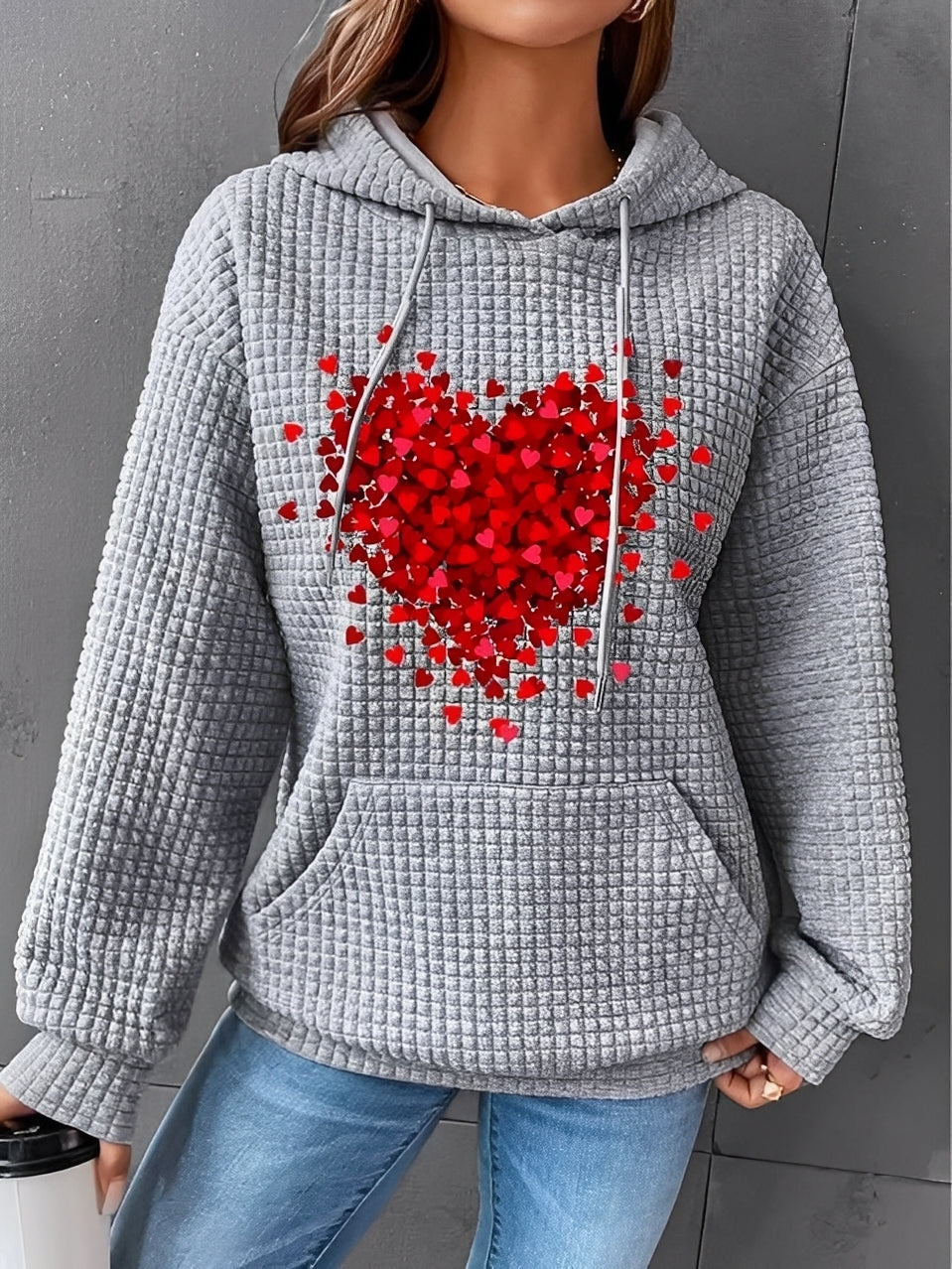 Berenice - Gedrucktes, warmes Damen-Hoodie