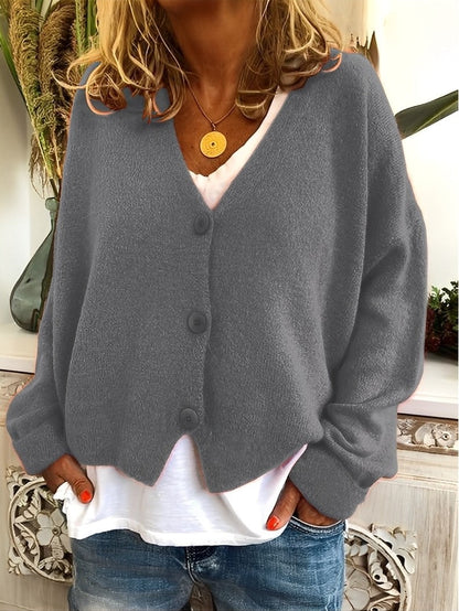 Evette - Komfortable Damenstrickjacke mit Knöpfen