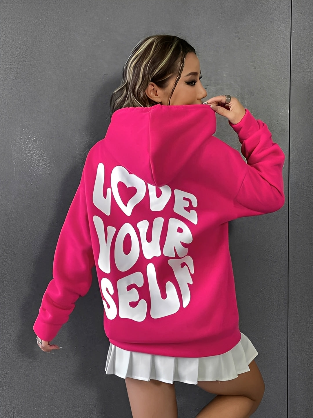 Rebeccah - Locker geschnittener Damen-Hoodie mit Print