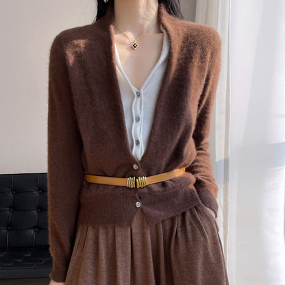 Jayleen - Weites Strickoberteil mit Knöpfen für Damen