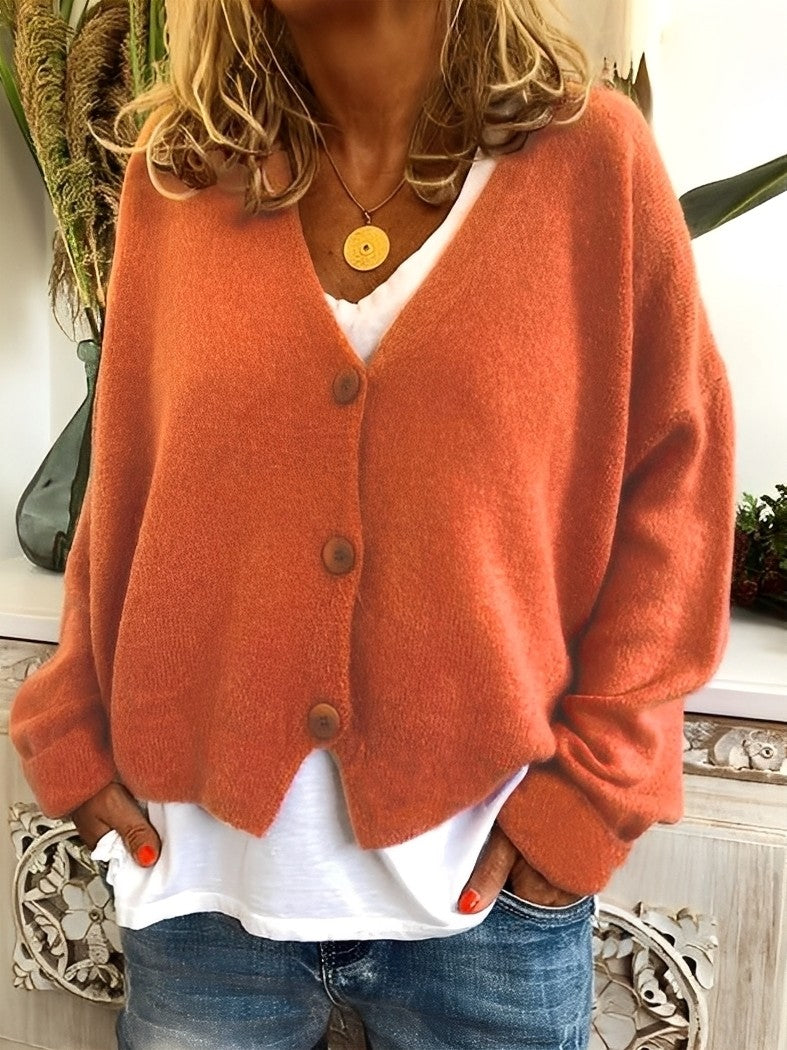 Evette - Komfortable Damenstrickjacke mit Knöpfen
