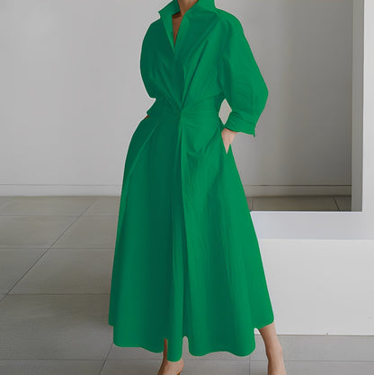 Lavina - Gemütliches Damenkleid mit langen Ärmeln und Taschen