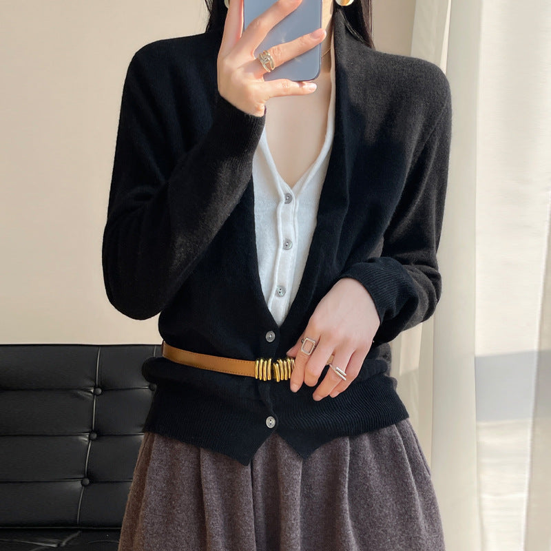 Jayleen - Weites Strickoberteil mit Knöpfen für Damen