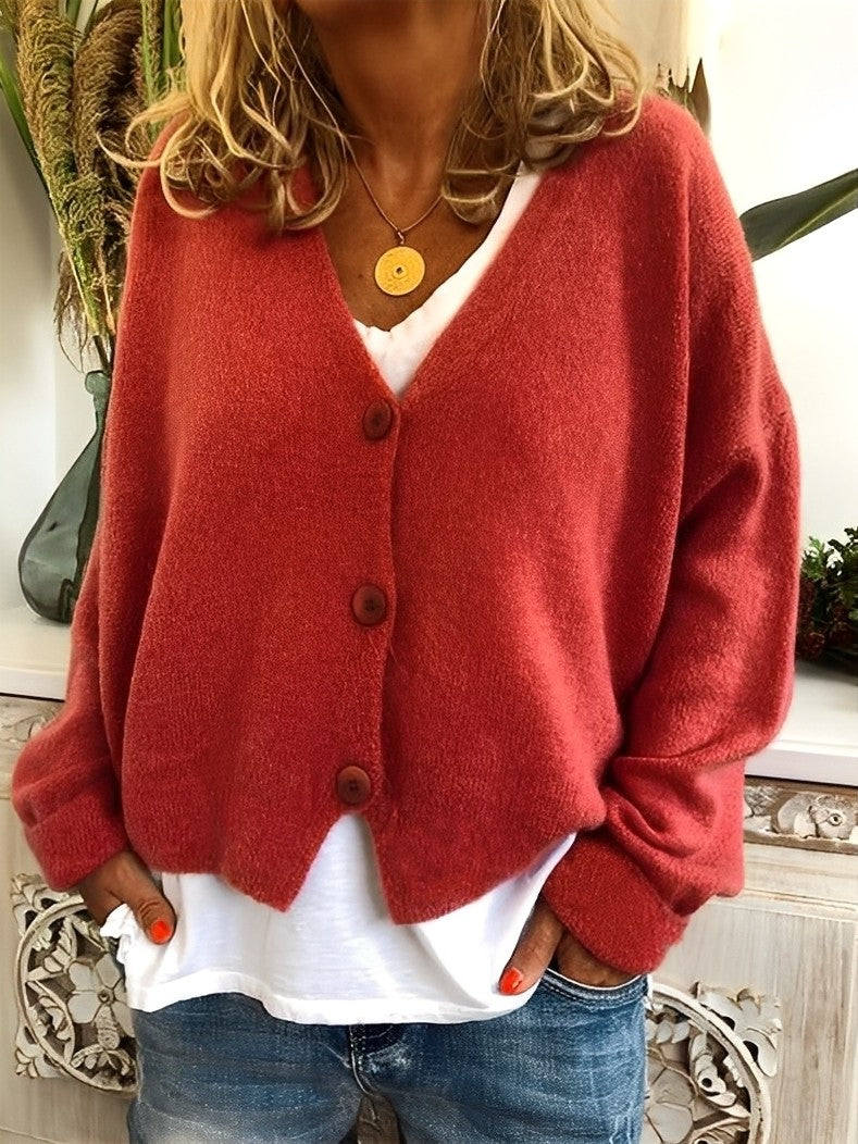Evette - Komfortable Damenstrickjacke mit Knöpfen