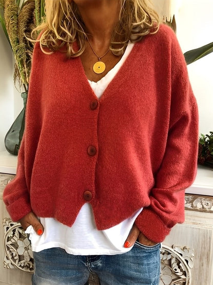 Evette - Komfortable Damenstrickjacke mit Knöpfen