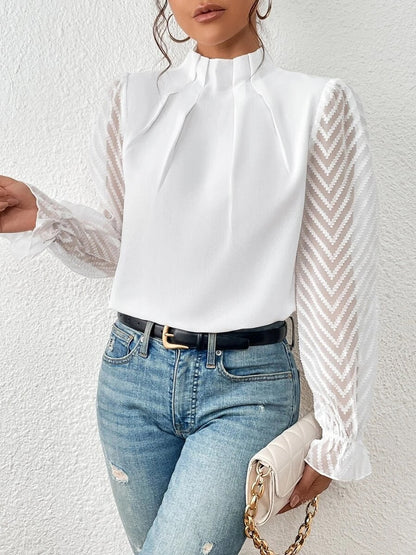 Cassandra - Schickes Damen-Chiffon-Top mit langen Ärmeln