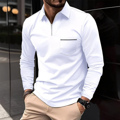 Bernard - Bequemes Langarm-Poloshirt mit Herren-Tasche