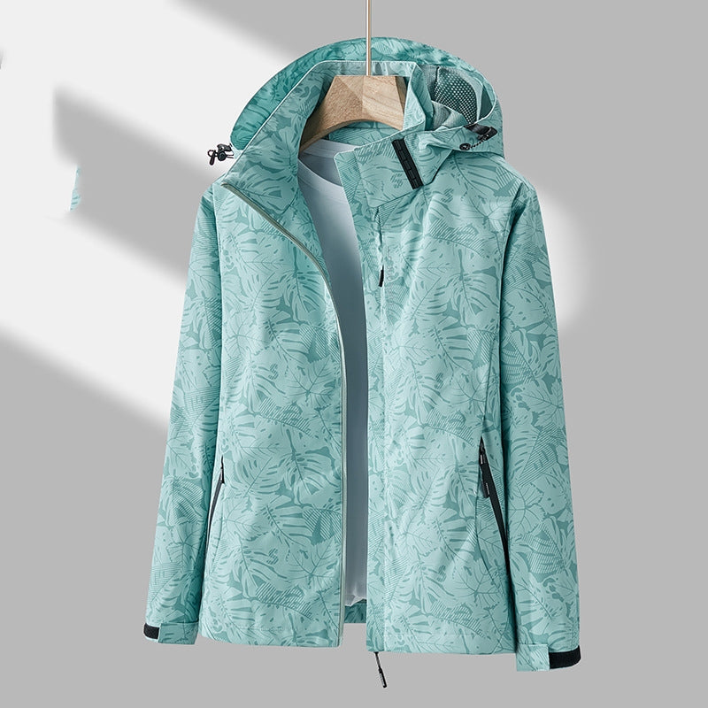 Emmaline - Trendige bedruckte Damen-Outdoor-Jacke mit Kapuze