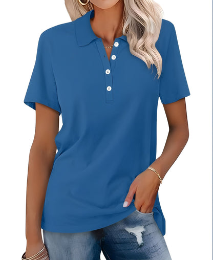 Glenna - Bequemes, figurbetontes Kurzarm-Poloshirt für Damen