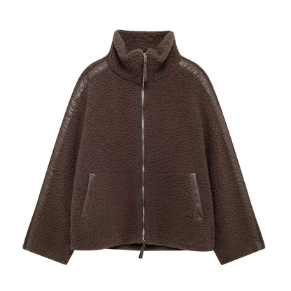 Quincy - Gemütlicher Damen-Wollmantel mit hohem Kragen