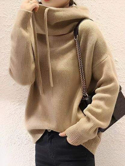 Roxane - Gemütlicher Damenpulli aus Wolle mit Kapuze